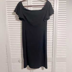 Alton Gray Black Off-Shoulder Dress